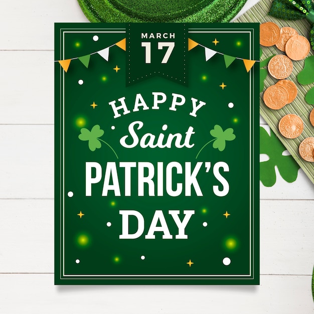 Lettering st patricks day poster template