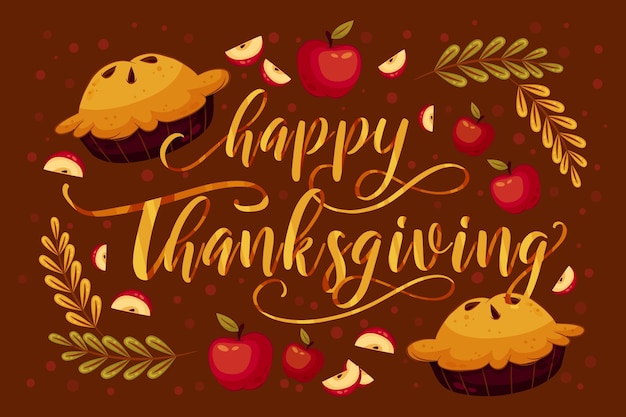 Lettering style happy thanksgiving