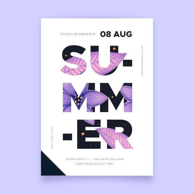 Lettering summer party poster