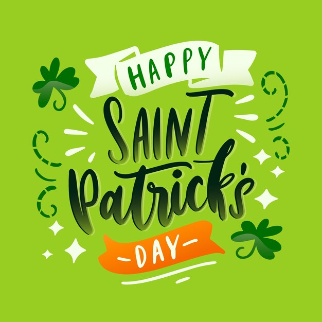 Free vector lettering theme for st. patricks day