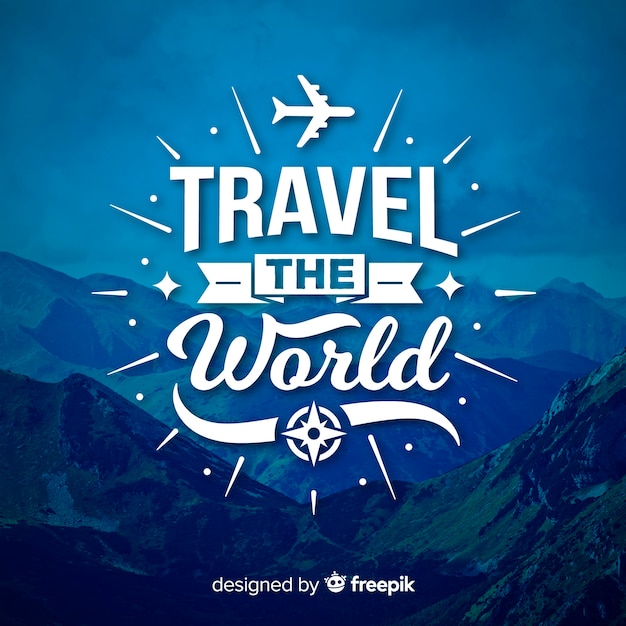 Free vector lettering travel background