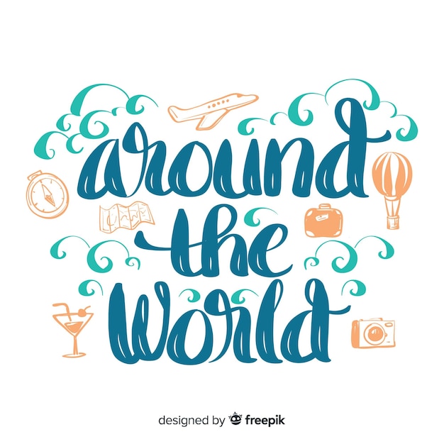 Free vector lettering travel background