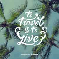 Free vector lettering travel with photo