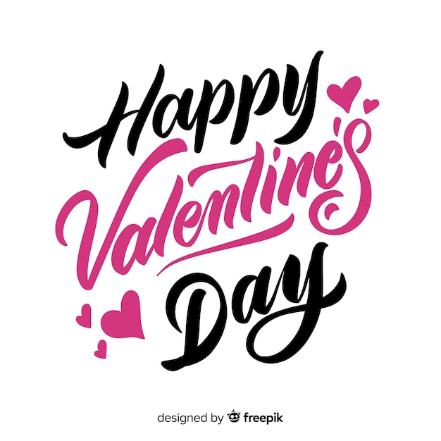 Free vector lettering valentine's day background