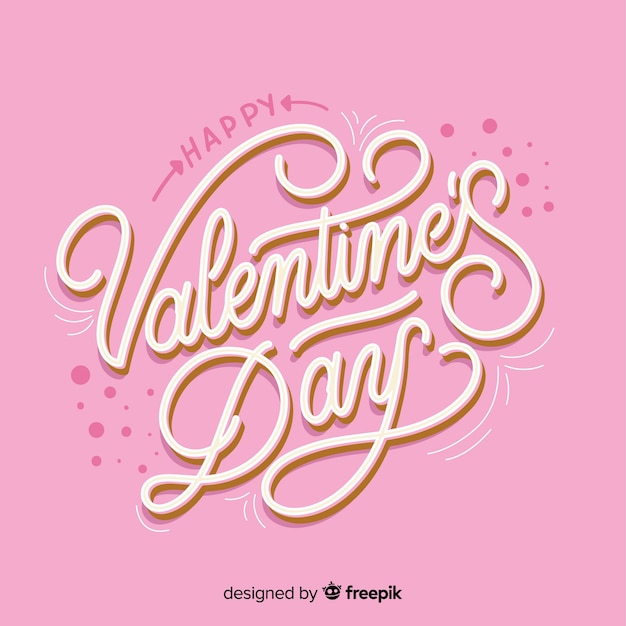 Free vector lettering valentine's day background