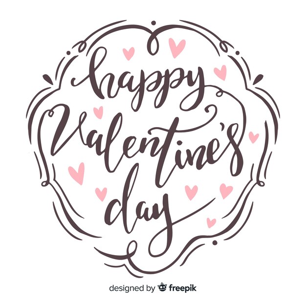 Lettering valentine's day background