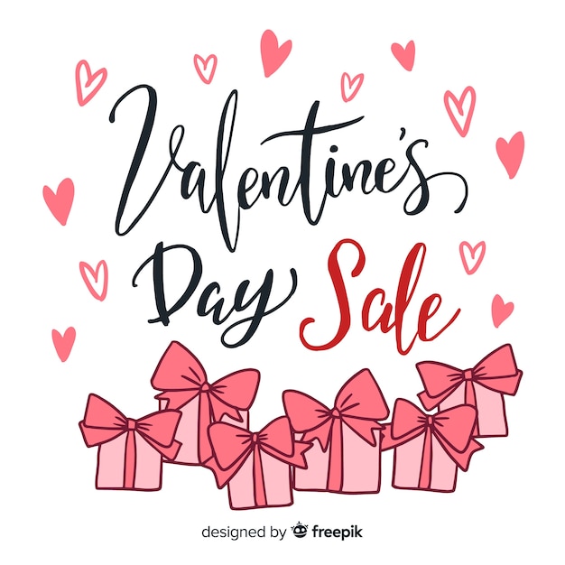 Lettering valentine's day sale background