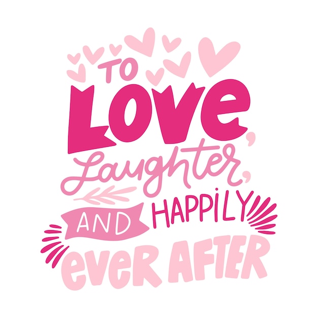 Free vector lettering wedding cute