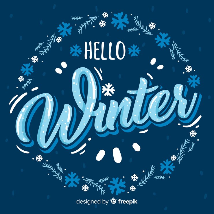 Free Vector lettering winter background