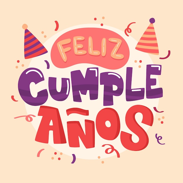 Free vector lettering with happy birthday design