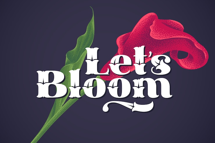 Free Vector lettering with motivational quote and flower illustration