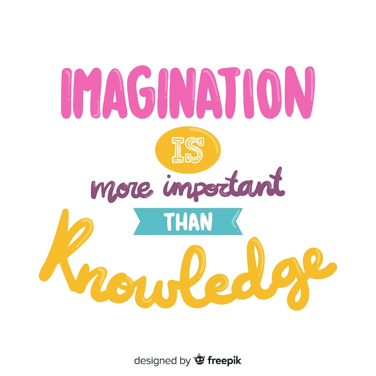 Free Vector lettering with quote for creativity