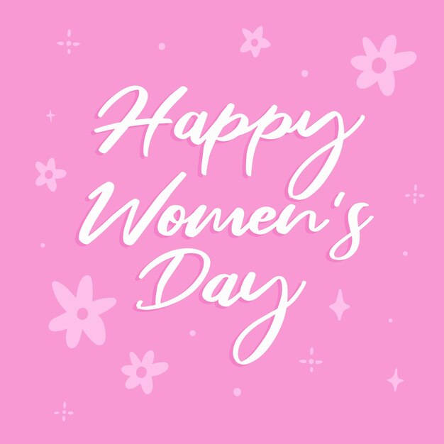 분홍색으로 글자를 쓰는 여성의 날