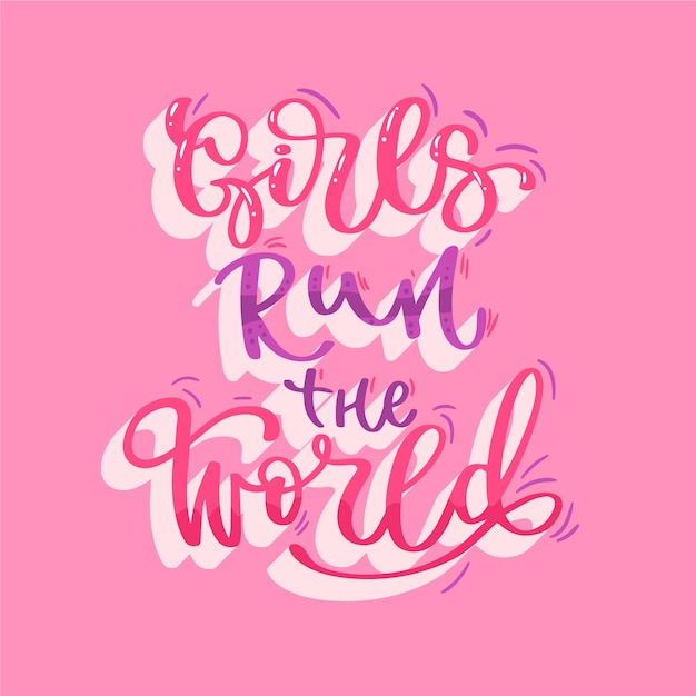 Free vector lettering women's day in pink