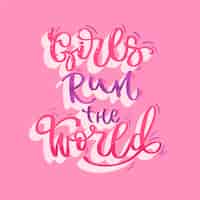 Free vector lettering women's day in pink