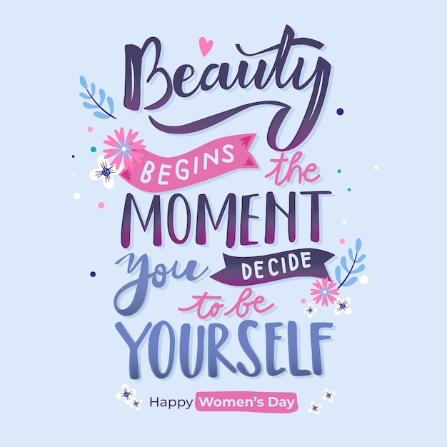 Free vector lettering womens day theme