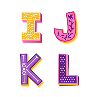 Letters I, J, K And L