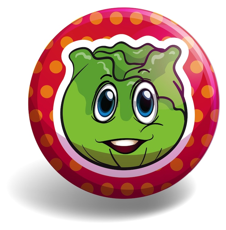 मुफ़्त वेक्टर lettuce on round badge