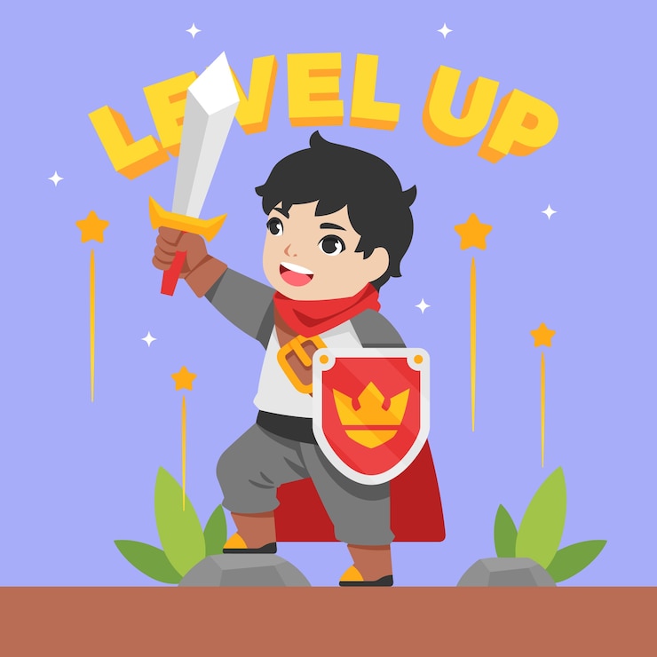 무료 Vector 레벨업 일러스트