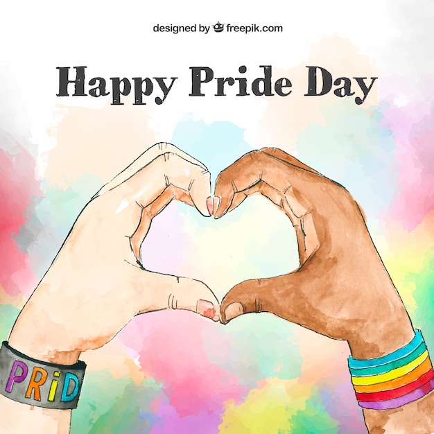 Free vector lgbt pride background in watercolor style