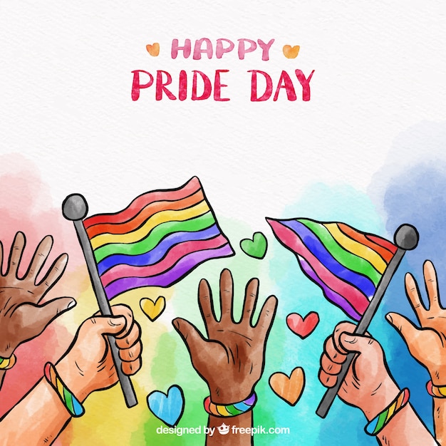 Free vector lgbt pride background in watercolor style