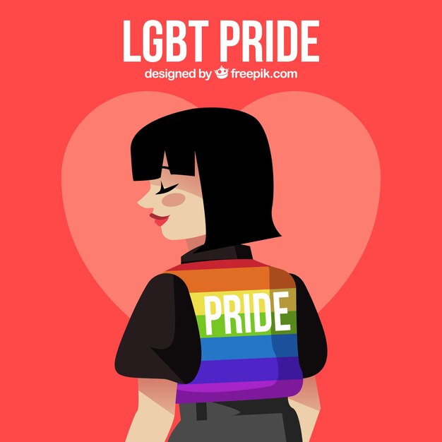 Lgbt pride background with girl