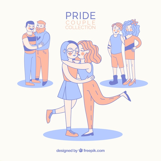 Lgbt pride couples collection