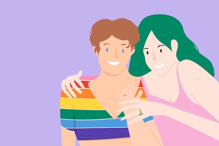無料Vector lgbtqレズビアンカップルベクトルの背景