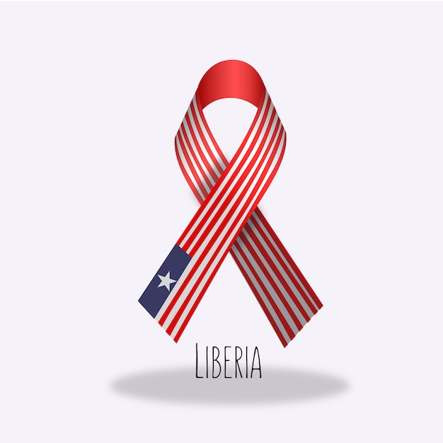 Liberia flag ribbon design