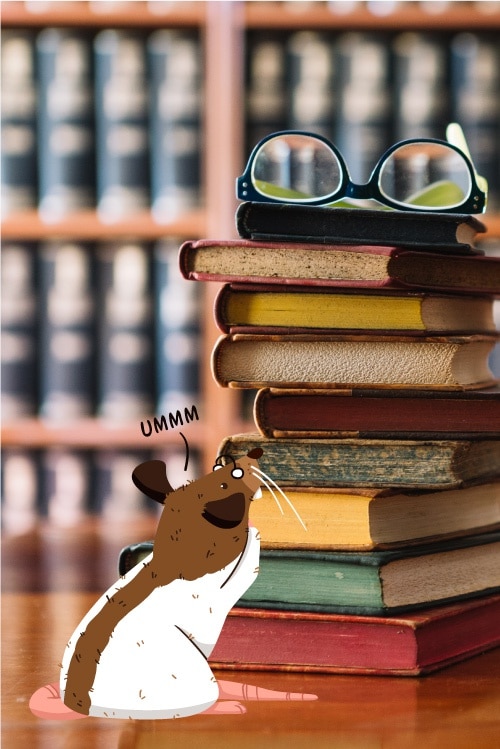 Бесплатный Вектор библиотека крыс рядом с кучей книг
