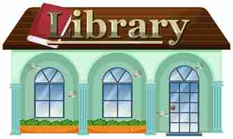 Free vector a library on white background