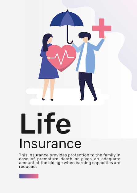 Free vector life insurance template for poster