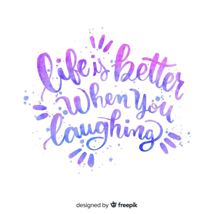 Free Vector life is better when you laughing quote lettering