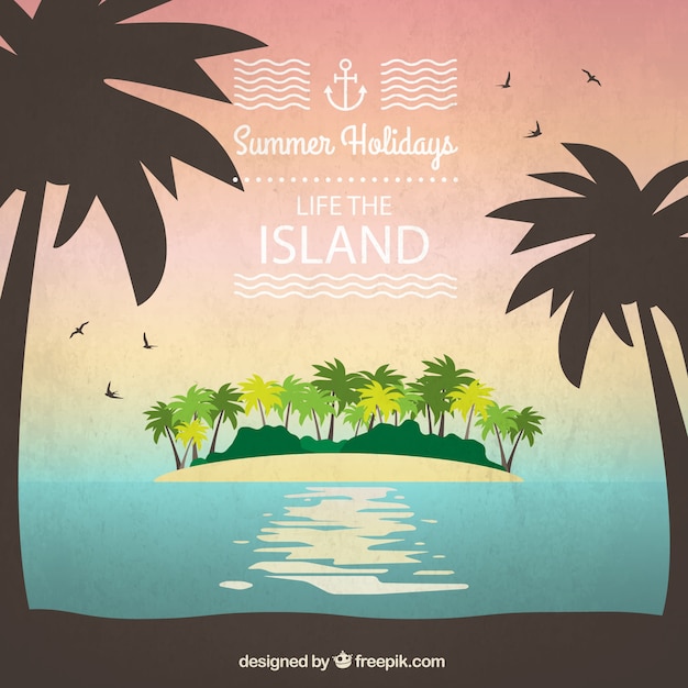 Free vector life the island background