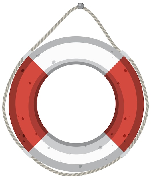 Lifebuoy safety ring on white background