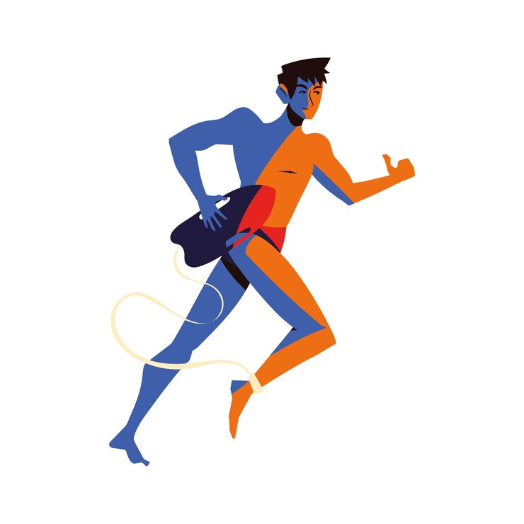 Free Vector lifeguard man with float isolated icon
