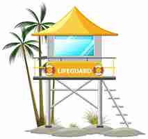 Free vector lifeguard tower cartoon style