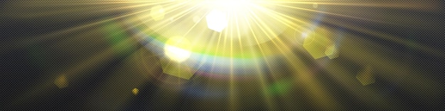 Light background rays and rainbow spectrum flare