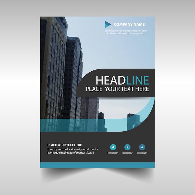 Free vector light blue abstract corporate annual report template