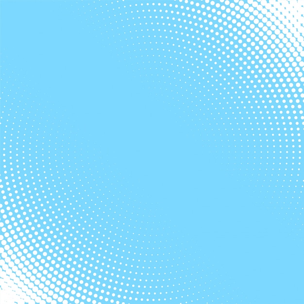 Free vector light blue background with white circular halftone pattern