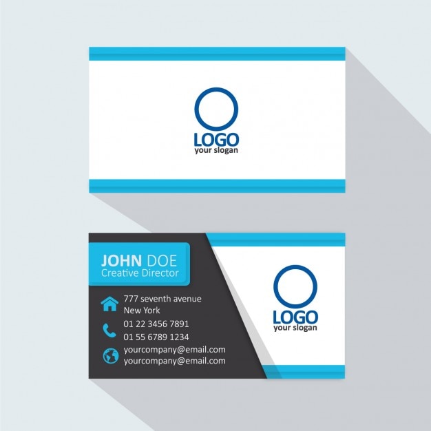 Light blue business card