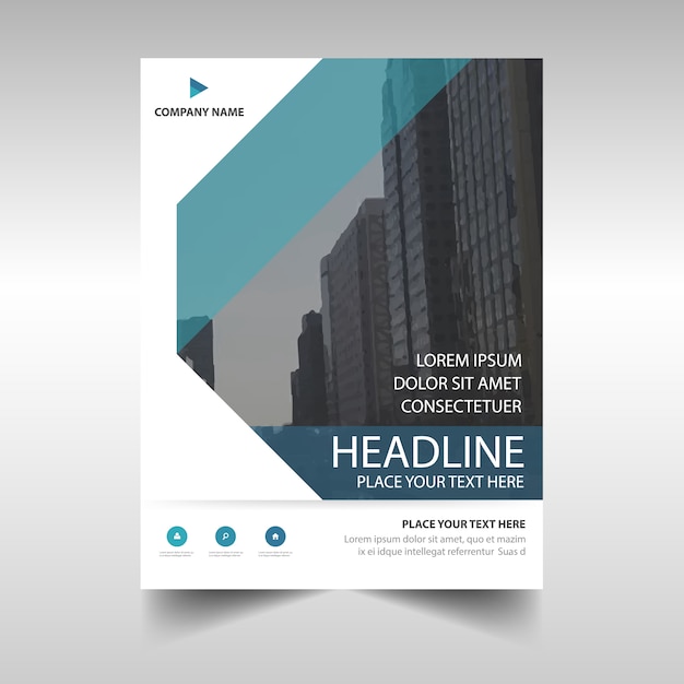 Free vector light blue corporate annual report template