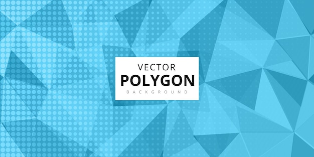 Free vector light blue halftone polygon pattern multipurpose monochrome abstract background banner