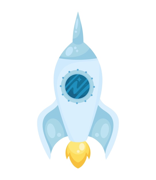 Free vector light blue rocket