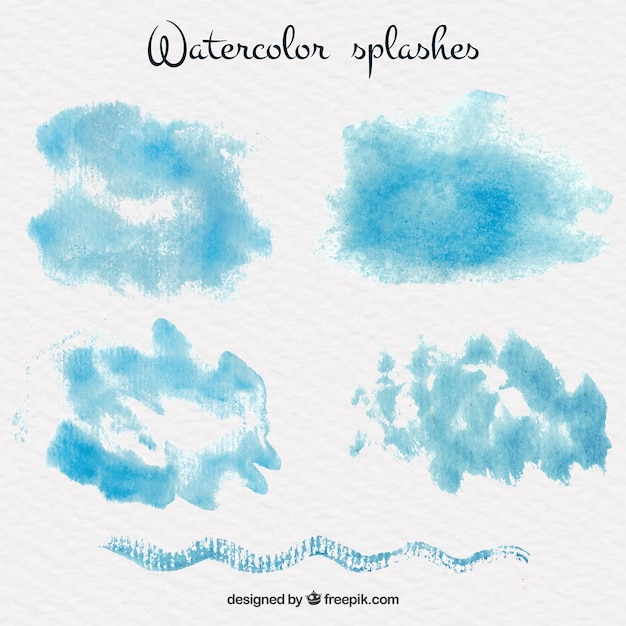 Light blue watercolor splashes