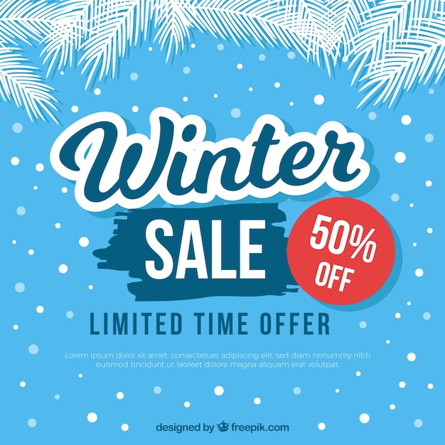 Free vector light blue winter sale background