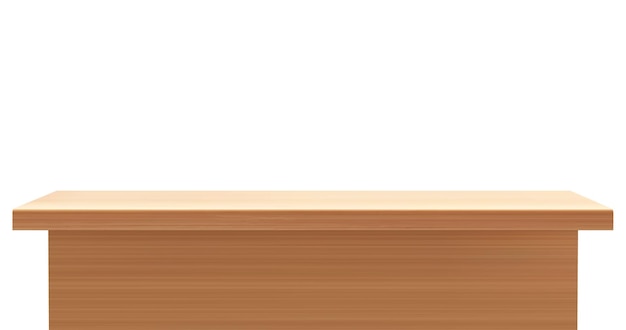 Free vector light brown wooden 3d table countertop