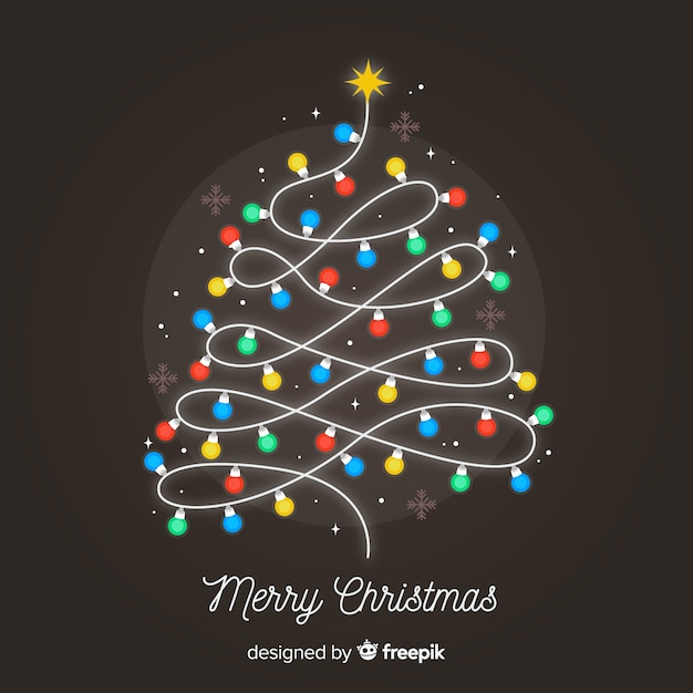 Free vector light bulb christmas tree background