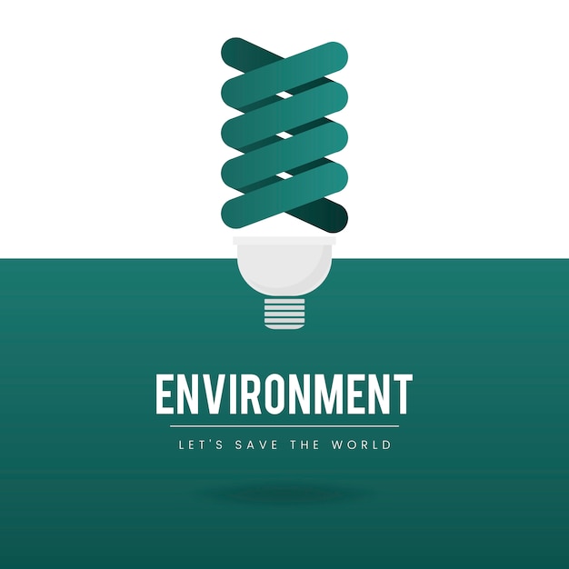 Vettore gratuito vettore di conservazione ambientale della lampadina