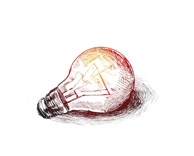 Light Bulb Hand Drawn Sketch Vector illustration